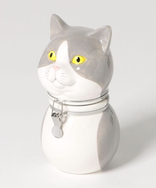 White catとなります キャットセラミックキャニスター（インテリア雑貨）｜MAZEMAZE