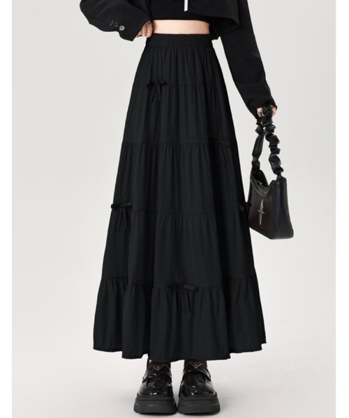 FAVORITO（ファヴォリート）の「リボンタイスカート（スカート・レディース・ブルー/ブラック/ホワイト/ピンク・M/L/XL）」の3枚目の写真