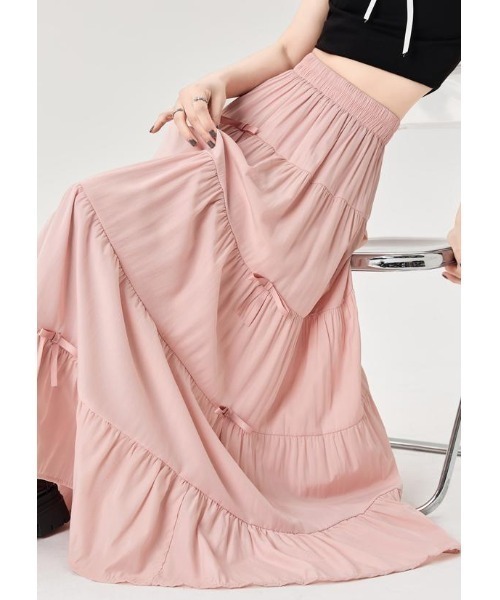 FAVORITO（ファヴォリート）の「リボンタイスカート（スカート・レディース・ブルー/ブラック/ホワイト/ピンク・M/L/XL）」の12枚目の写真