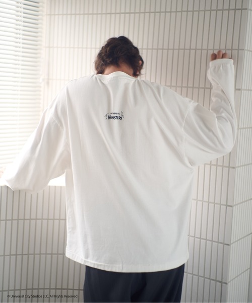 ADAM PATEK（アダムパテック）の「ADAMPATEK/Frankenstein portrait long sleeve/フランケンシュタイン肖像画デザインコラボロンT(AP2524019)（Tシャツ/カットソー・レディース・ホワイト/ブラック・1/2）」の10枚目の写真