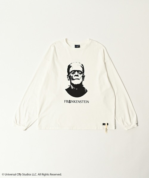 ADAM PATEK（アダムパテック）の「ADAMPATEK/Frankenstein portrait long sleeve/フランケンシュタイン肖像画デザインコラボロンT(AP2524019)（Tシャツ/カットソー・レディース・ホワイト/ブラック・1/2）」の4枚目の写真