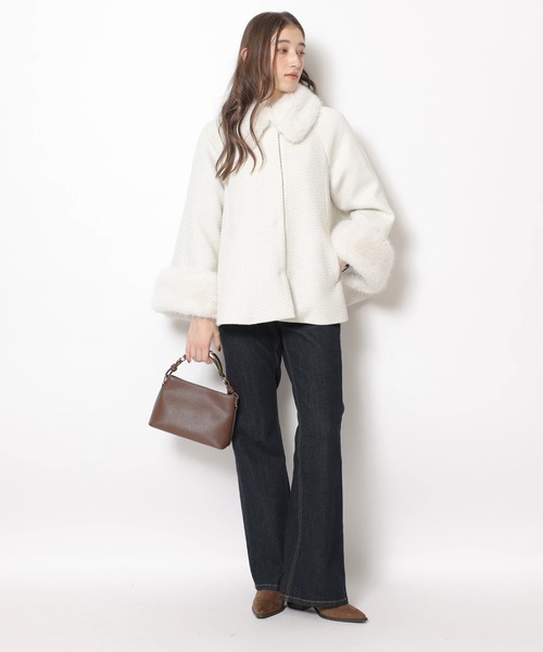 Rirandture ツイードファーコート ツィードファー衿ショートコート（その他アウター）｜Rirandture