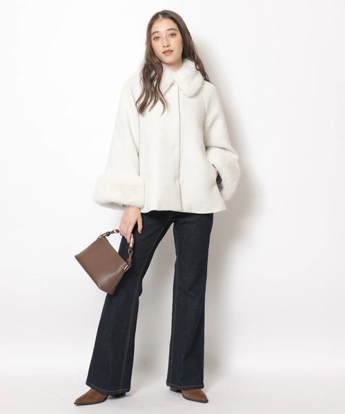ツィードファー衿ショートコート（その他アウター）｜Rirandture（リ