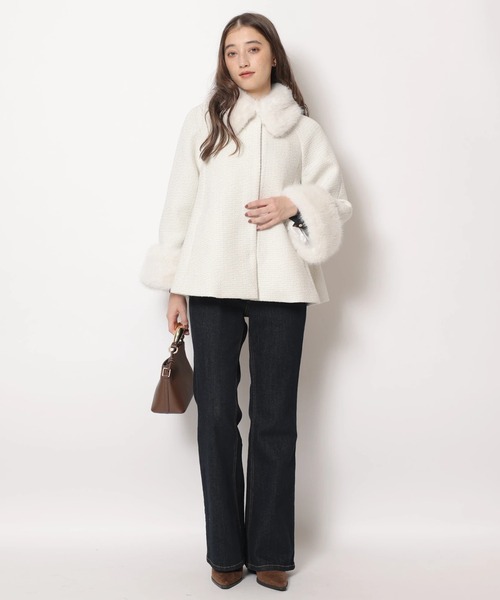 ツィードファー衿ショートコート（その他アウター）｜Rirandture（リ