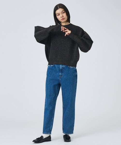 NOMINE（ノミネ）の「【NOMINE】プレーティングニット プルオーバー（ラメ混・無地）（ニット/セーター・レディース・ブラック系その他/ブラック/その他/ベージュ・フリー）」の6枚目の写真
