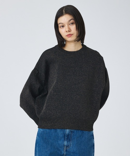 NOMINE（ノミネ）の「【NOMINE】プレーティングニット プルオーバー（ラメ混・無地）（ニット/セーター・レディース・ブラック系その他/ブラック/その他/ベージュ・フリー）」の7枚目の写真