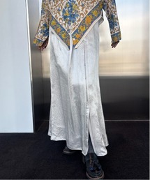 Ameri | HEAVY SATIN ASYMMETRY TUCK SKIRT(スカート)