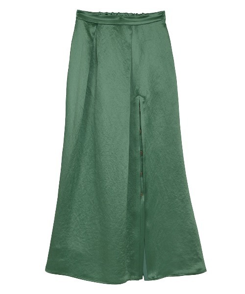 Ameri（アメリ）の「HEAVY SATIN ASYMMETRY TUCK SKIRT（スカート・レディース・ライトグレー/グリーン/ネイビー・SMALL/MEDIUM）」の14枚目の写真