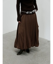 balloon satin skirt