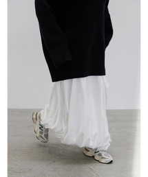balloon satin skirt