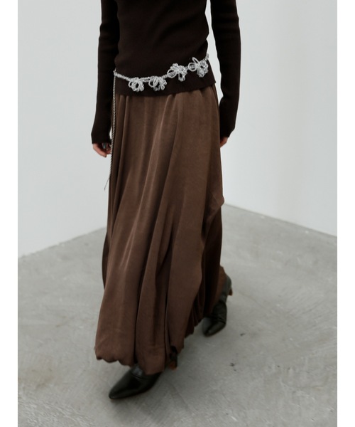 Katrin TOKYO(カトリーントーキョー)の「balloon satin skirt(スカート・レディース・ホワイト/ダークブラウン・FREE/XS)」の13枚目の写真