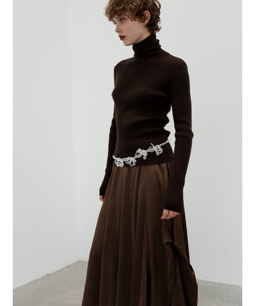 Katrin TOKYO(カトリーントーキョー)の「balloon satin skirt(スカート・レディース・ホワイト/ダークブラウン・FREE/XS)」の14枚目の写真