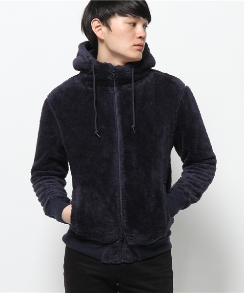 OUTLET(アウトレット)の「【WHO'S WHO gallery】GG両面ボアZIPパーカM(パーカー・メンズ・その他/グレー/ネイビー/ブラック・LARGE)」の4枚目の写真