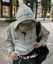 kutir | FEMBROIDERED DESIGN FULL ZIP HOODIE／刺繍デザインフルジップフーディー(パーカー)