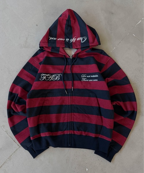 FEMBROIDERED DESIGN FULL ZIP HOODIE／刺繍デザインフルジップ