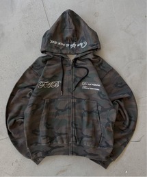 FEMBROIDERED DESIGN FULL ZIP HOODIE/刺繍デザインフルジップフーディー