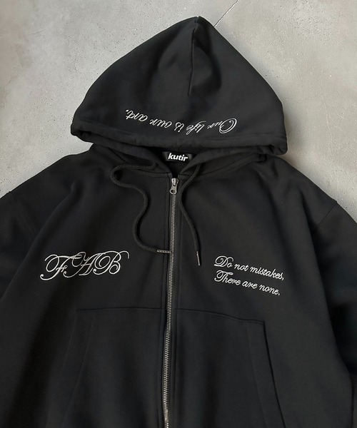 FEMBROIDERED DESIGN FULL ZIP HOODIE／刺繍デザインフルジップ