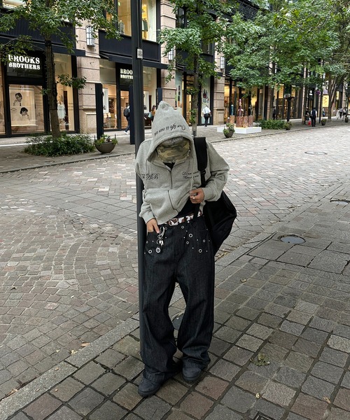 kutir(クティール)の「FEMBROIDERED DESIGN FULL ZIP HOODIE/刺繍デザインフルジップフーディー(パーカー・メンズ・ブラック/杢グレー/ネイビー/ボルドー/ライトグリーン/ブラウン・MEDIUM/LARGE)」の18枚目の写真