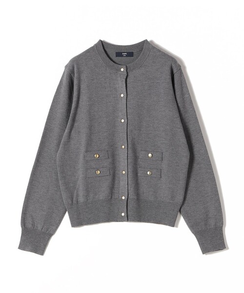SHIPS Colors:〈手洗い可能〉14ゲージ クルーネック カーディガン