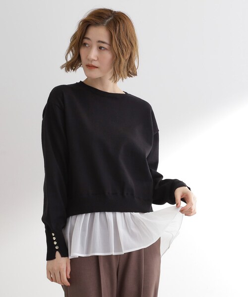 grove（グローブ）の「裾レイヤードニットプルオーバー（ニット/セーター・レディース・グレー系4/ブラック系4/レッド系6・02/03/01/04/05）」の8枚目の写真