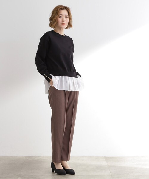 grove（グローブ）の「裾レイヤードニットプルオーバー（ニット/セーター・レディース・グレー系4/ブラック系4/レッド系6・02/03/01/04/05）」の10枚目の写真