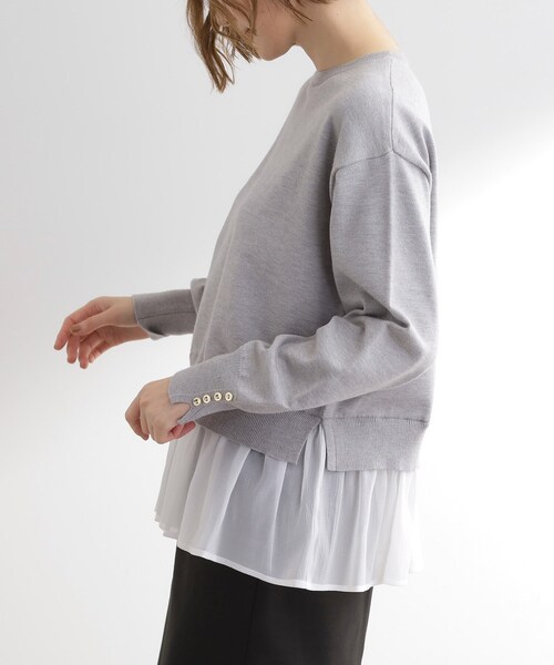 grove（グローブ）の「裾レイヤードニットプルオーバー（ニット/セーター・レディース・グレー系4/ブラック系4/レッド系6・02/03/01/04/05）」の17枚目の写真