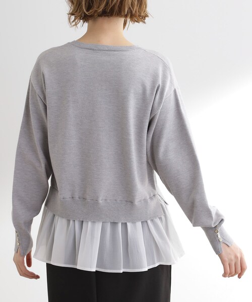 grove（グローブ）の「裾レイヤードニットプルオーバー（ニット/セーター・レディース・グレー系4/ブラック系4/レッド系6・02/03/01/04/05）」の18枚目の写真