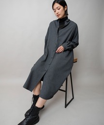 Munich | メランジツイルワイドシャツワンピース(シャツワンピース)