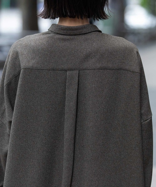 Munich（ミューニック）の「メランジツイルワイドシャツワンピース（シャツワンピース・レディース・ブラウン/ブラック/チャコールグレー・FREE）」の13枚目の写真