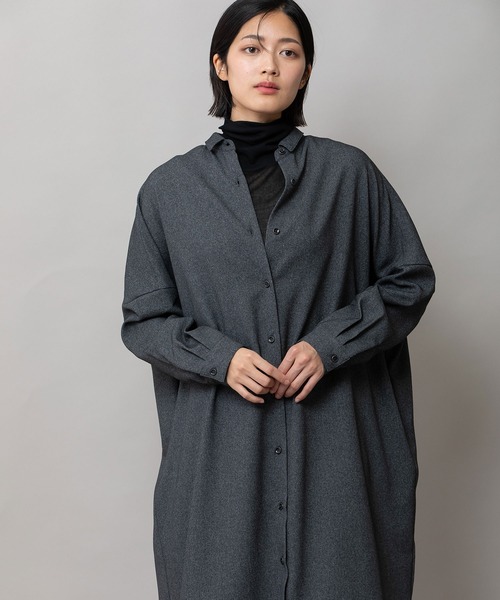 Munich メランジツイルワイドシャツワンピース Munich｜メランジツイルワイドシャツワンピース | Rakuten Fashion