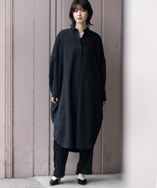 Munich（ミューニック）の「メランジツイルワイドシャツワンピース（シャツワンピース・レディース・ブラウン/ブラック/チャコールグレー・FREE）」の21枚目の写真