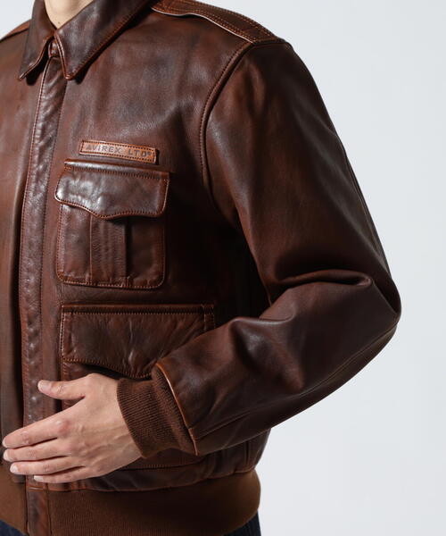 AVIREX（アヴィレックス）の「CUSTOM＆PAINTED A-2 / カスタム アンド ペインテッド A-2 / AVIREX / アヴィレックス（ブルゾン・メンズ・ブラック/ブラウン・2XL/L/M/XL）」の13枚目の写真