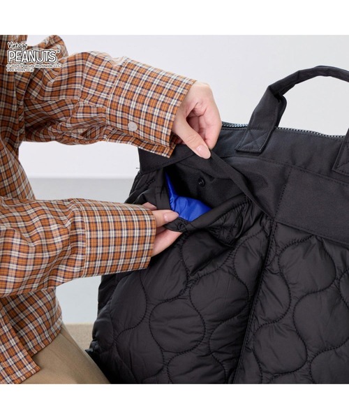 ROOTOTE（ルートート）の「【PEANUTSコミック誕生75周年記念商品】ルートート / IP.セオルー.パフ.Peanuts-0R（バックパック/リュック・レディース・カーキ/ブラック・FREE）」の17枚目の写真