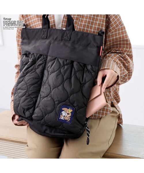 ROOTOTE（ルートート）の「【PEANUTSコミック誕生75周年記念商品】ルートート / IP.セオルー.パフ.Peanuts-0R（バックパック/リュック・レディース・カーキ/ブラック・FREE）」の20枚目の写真