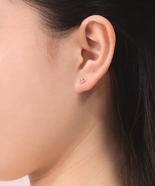 K10 ピンクゴールド ダイヤモンド ハート ピアス BLOOM/ブルーム