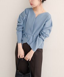 【WEB限定】〈osono〉ウエストベルト付ニットジャケット