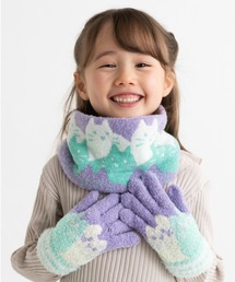 ○ラメ入り パープル グラデ  ネックウォーマー○n2-94 シルク100％なのにふわふわ！ 薄手であたたかな配色ネック