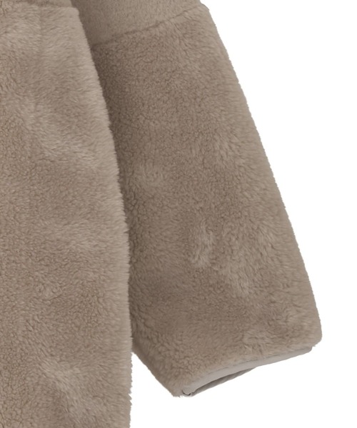 earth music&ecology（アースミュージックアンドエコロジー）の「【2WAY/2025AW】ノーカラーフェイクムートンコート（ムートンコート・レディース・カーキ/ピンクベージュ・FREE）」の20枚目の写真