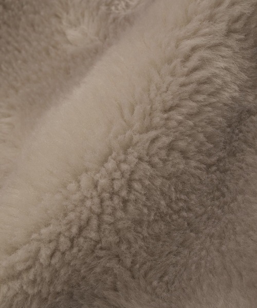 earth music&ecology（アースミュージックアンドエコロジー）の「【2WAY/2025AW】ノーカラーフェイクムートンコート（ムートンコート・レディース・カーキ/ピンクベージュ・FREE）」の17枚目の写真