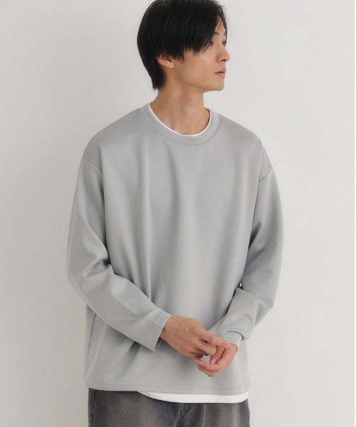 BACK NUMBER（バックナンバー）の「BACK NUMBER(バックナンバー)【メンズ】杢ダンボールフェイクレイヤードトップス（Tシャツ/カットソー・メンズ・ライトグレー/ダークグレー/ネイビー・L/XL/M）」の2枚目の写真