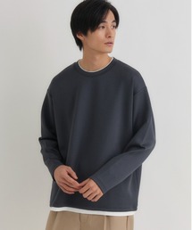 BACK NUMBER（バックナンバー）の「杢ダンボールフェイクレイヤードトップス（Tシャツ/カットソー）」