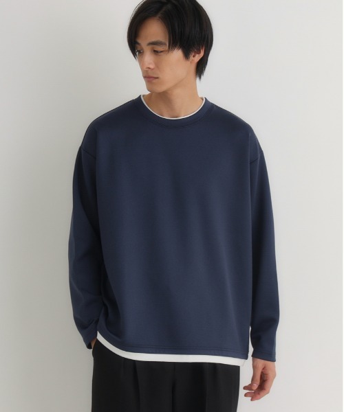 BACK NUMBER（バックナンバー）の「BACK NUMBER(バックナンバー)【メンズ】杢ダンボールフェイクレイヤードトップス（Tシャツ/カットソー・メンズ・ライトグレー/ダークグレー/ネイビー・L/XL/M）」の11枚目の写真