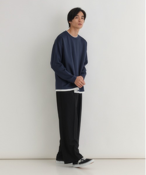 BACK NUMBER（バックナンバー）の「BACK NUMBER(バックナンバー)【メンズ】杢ダンボールフェイクレイヤードトップス（Tシャツ/カットソー・メンズ・ライトグレー/ダークグレー/ネイビー・L/XL/M）」の14枚目の写真