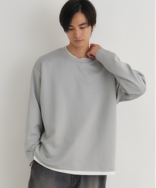 BACK NUMBER（バックナンバー）の「BACK NUMBER(バックナンバー)【メンズ】杢ダンボールフェイクレイヤードトップス（Tシャツ/カットソー・メンズ・ライトグレー/ダークグレー/ネイビー・L/XL/M）」の16枚目の写真