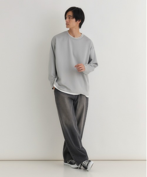 BACK NUMBER（バックナンバー）の「BACK NUMBER(バックナンバー)【メンズ】杢ダンボールフェイクレイヤードトップス（Tシャツ/カットソー・メンズ・ライトグレー/ダークグレー/ネイビー・L/XL/M）」の19枚目の写真