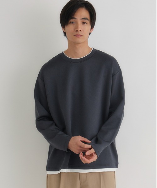BACK NUMBER（バックナンバー）の「BACK NUMBER(バックナンバー)【メンズ】杢ダンボールフェイクレイヤードトップス（Tシャツ/カットソー・メンズ・ライトグレー/ダークグレー/ネイビー・L/XL/M）」の20枚目の写真