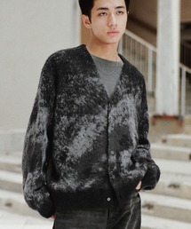 WYM LIDNM(EB oC h)MOHAIR BLEND JACQUARD SHAGGY CARDIGAN(J[fBK/{)