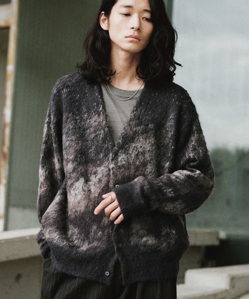 WYM LIDNM(ウィム バイ リドム)の「MOHAIR BLEND JACQUARD SHAGGY CARDIGAN(カーディガン/ボレロ・メンズ・ブラウン系/レッド系/ダークブルー/チャコール・M/S/L)」の8枚目の写真