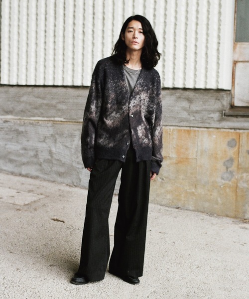 WYM LIDNM(ウィム バイ リドム)の「MOHAIR BLEND JACQUARD SHAGGY CARDIGAN(カーディガン/ボレロ・メンズ・ブラウン系/レッド系/ダークブルー/チャコール・M/S/L)」の9枚目の写真