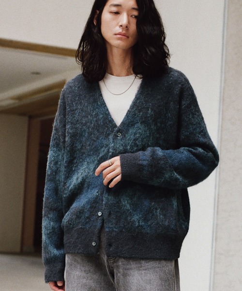 WYM LIDNM(ウィム バイ リドム)の「MOHAIR BLEND JACQUARD SHAGGY CARDIGAN(カーディガン/ボレロ・メンズ・ブラウン系/レッド系/ダークブルー/チャコール・M/S/L)」の12枚目の写真